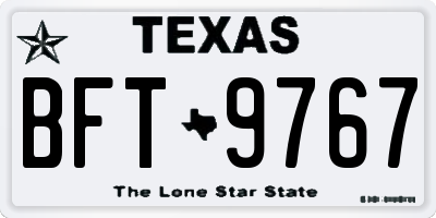 TX license plate BFT9767