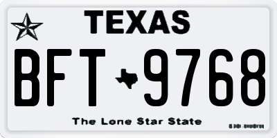 TX license plate BFT9768