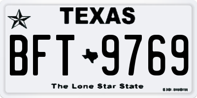 TX license plate BFT9769
