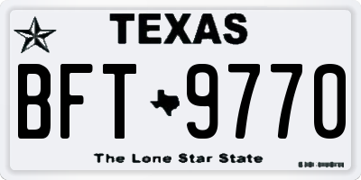 TX license plate BFT9770