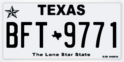 TX license plate BFT9771