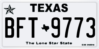 TX license plate BFT9773