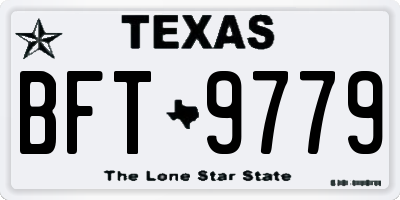 TX license plate BFT9779