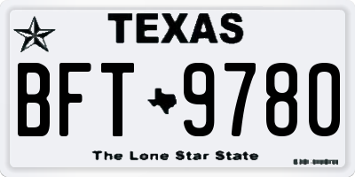 TX license plate BFT9780