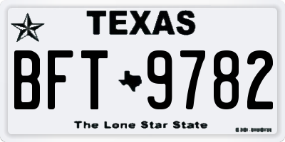 TX license plate BFT9782