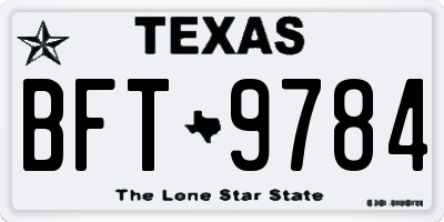 TX license plate BFT9784
