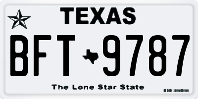 TX license plate BFT9787