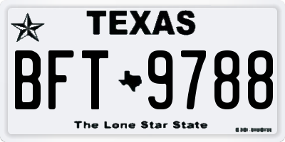 TX license plate BFT9788