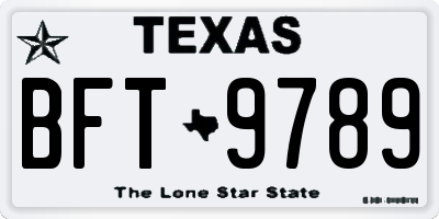 TX license plate BFT9789