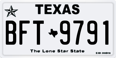 TX license plate BFT9791