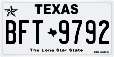 TX license plate BFT9792