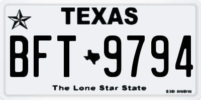 TX license plate BFT9794