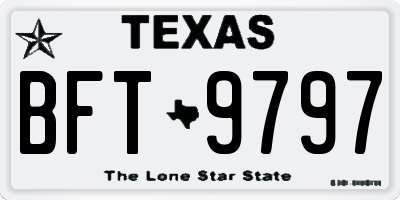 TX license plate BFT9797