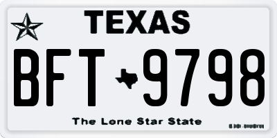 TX license plate BFT9798