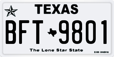 TX license plate BFT9801