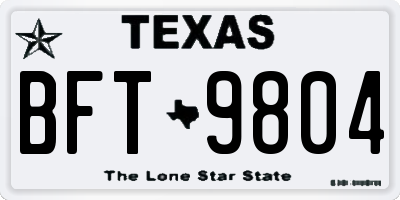 TX license plate BFT9804