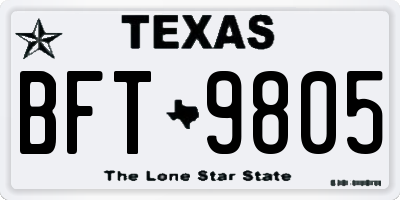 TX license plate BFT9805