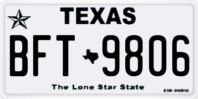 TX license plate BFT9806