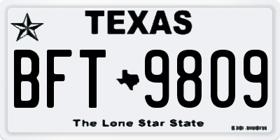 TX license plate BFT9809
