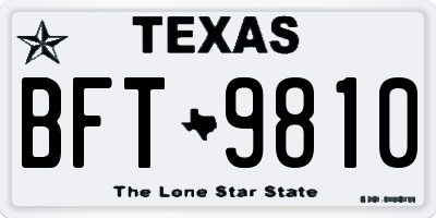 TX license plate BFT9810
