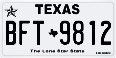 TX license plate BFT9812
