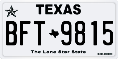 TX license plate BFT9815