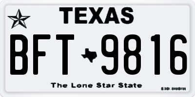 TX license plate BFT9816