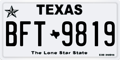 TX license plate BFT9819