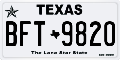 TX license plate BFT9820