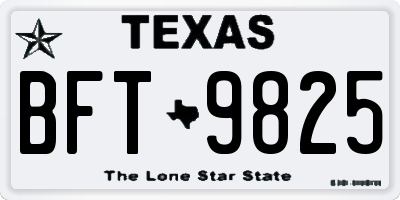 TX license plate BFT9825
