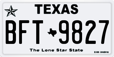 TX license plate BFT9827