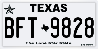 TX license plate BFT9828