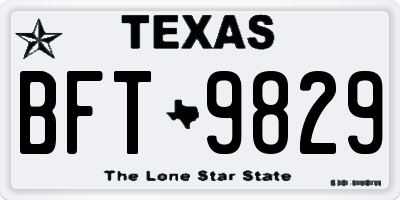 TX license plate BFT9829