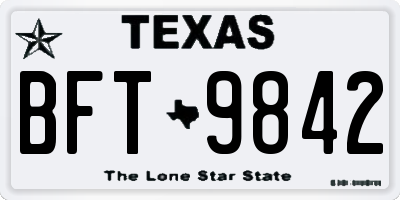 TX license plate BFT9842