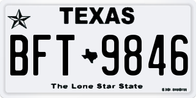 TX license plate BFT9846