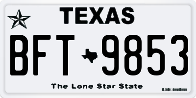 TX license plate BFT9853