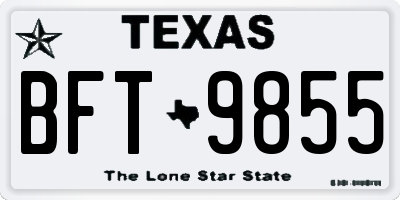 TX license plate BFT9855