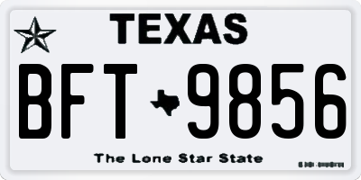 TX license plate BFT9856