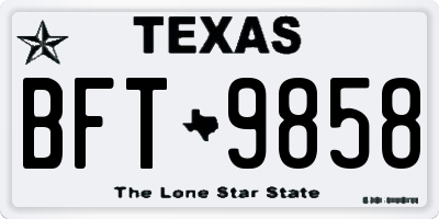 TX license plate BFT9858