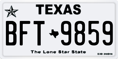 TX license plate BFT9859