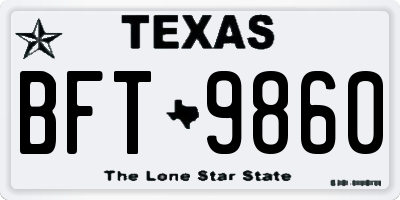 TX license plate BFT9860