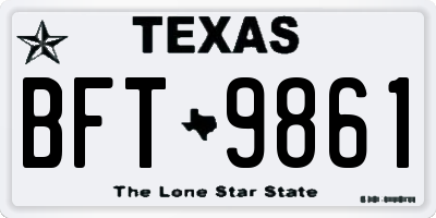 TX license plate BFT9861