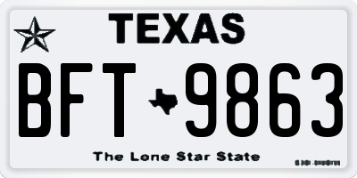 TX license plate BFT9863