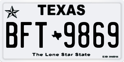 TX license plate BFT9869
