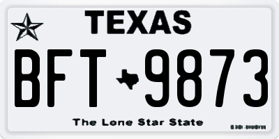 TX license plate BFT9873
