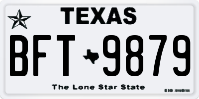 TX license plate BFT9879