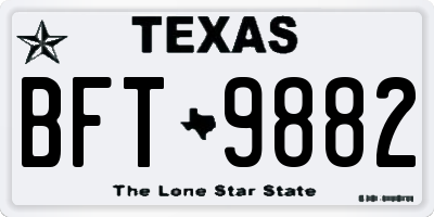 TX license plate BFT9882