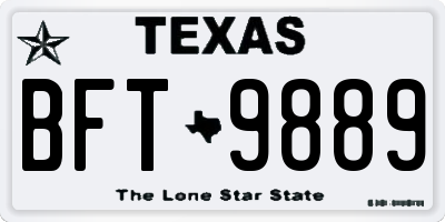 TX license plate BFT9889