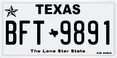TX license plate BFT9891
