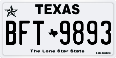 TX license plate BFT9893